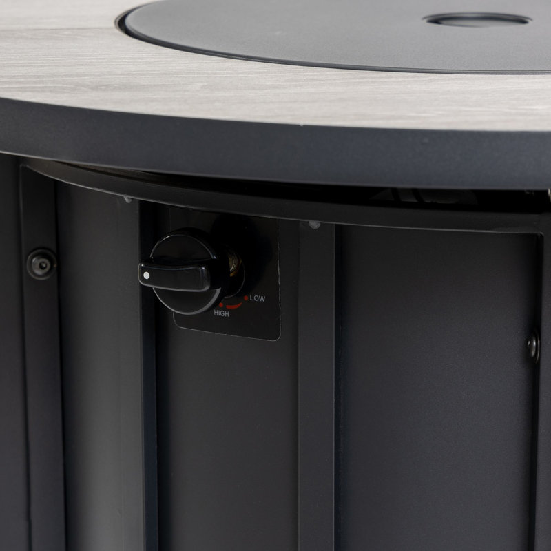 30" Ceramic Propane Fire Pit Table, 50000 BTU Round Steel Fire Pit