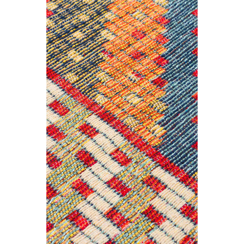Premium Flatweave Cotton Area Rug, 6.6 x 9.8 Feet | 100% Cotton, No Pile, 1.0 lbs/sq ft | Washable by Machine, Easy Care, Stain Resistant, Vibrant Red Color | Perfect for Living Room, Bedroom, & Dining Area