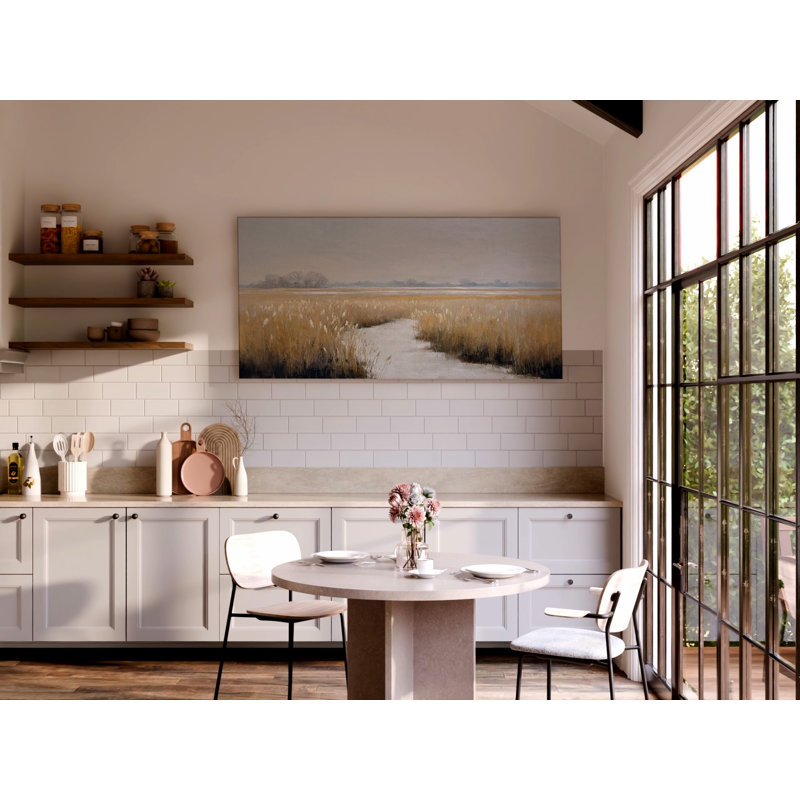 Art mural en toile prête à accrocher Golden Meadow Farmhouse, H 40 po x l 80 po x P 1,5 po