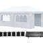 Auvent escamotable 10 pi x 19,5 pi - parois latérales incluses, hauteur réglable pour différents événements, jardin et patio faciles à installer, portes doubles, sac à roulettes, Uv30 +, blanc avec diverses célébrations,