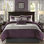 Ensemble de literie luxueuse 7 pièces, tissu en faux suède, grand lit mauve pour une chambre à coucher contemporaine