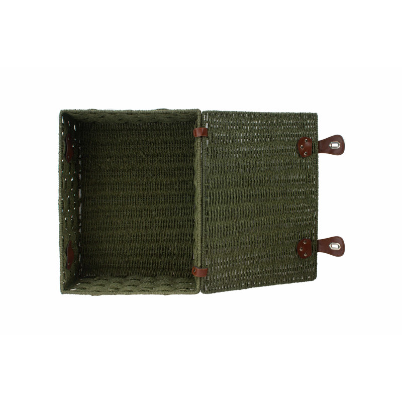 Paper Rope Gift Storage Hamper Basket, Green