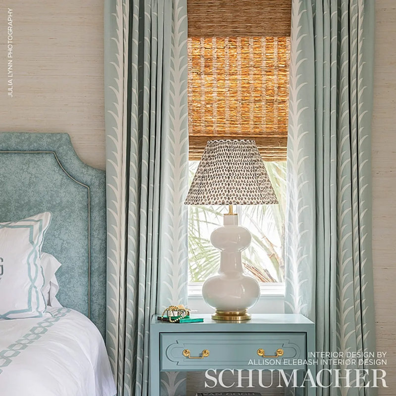 Schumacher x Celerie Kemble Acanthus Stripe Fabric, Sky