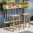 3-Piece Balcony Bar Set With Bottom Shelf Table And 2 Stools Finish