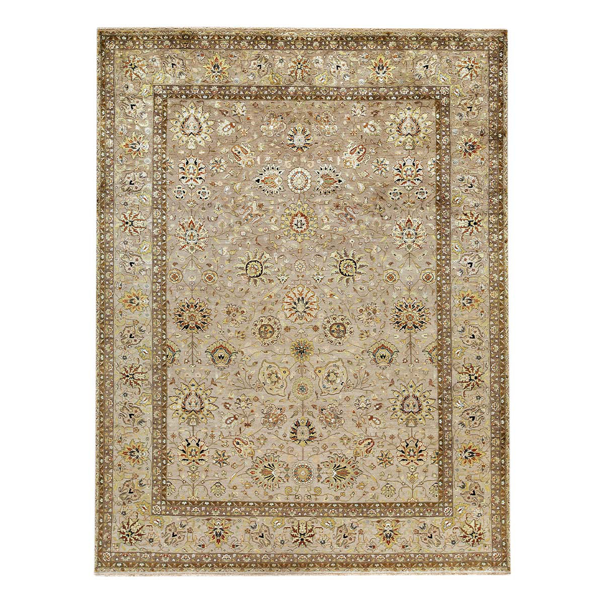 Bokara Rug Co., Inc. High-Quality Hand-Knotted Ivory/Yellow/Brown Area ...