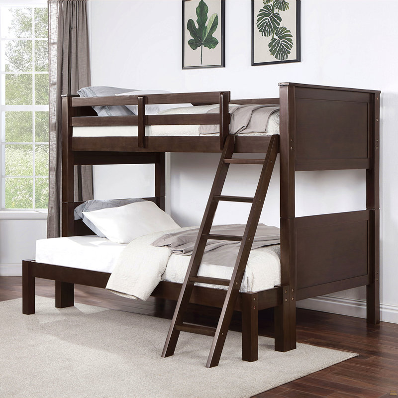 Twin Over Full Bunk Bed With Footboard Ladder