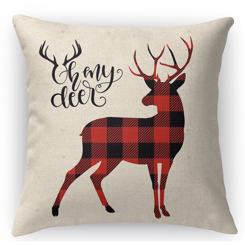 Coussin intérieur / extérieur Oh My Deer Oh My Deer, 16 po x 16 po, Carré
