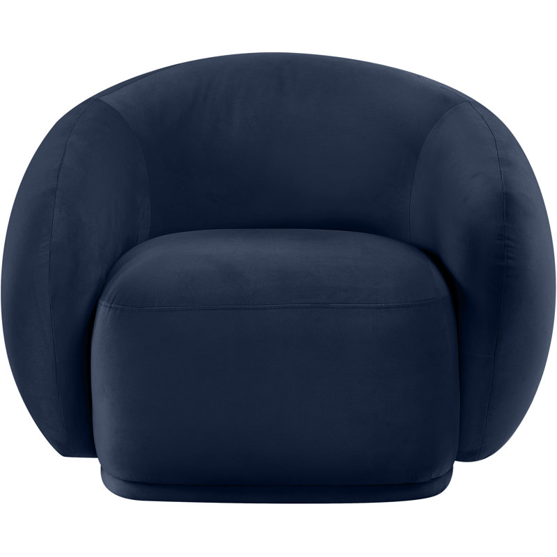 Chaise en velours Emery, Velours bleu marine
