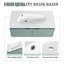 Meuble-lavabo de salle de bain 36 po avec lavabo en résine en forme de goutte et armoires latérales, blanc