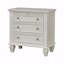 Table de chevet 3 tiroirs crème avec plateau coulissant-86252936