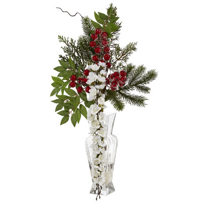 Arrangement floral mélangé dans un vase