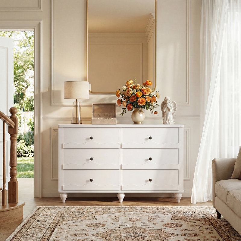Commode 43,3 po avec tiroirs en bois Abson, Blanc