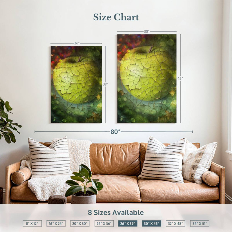 Yarlin Fragmented Green Apple, 39" H x 26" W