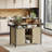 Outdoor Wicker Bar Cart with Storage & Extendable Top - Rolling Kitchen Island for Patio, Backyard, and Entertaining