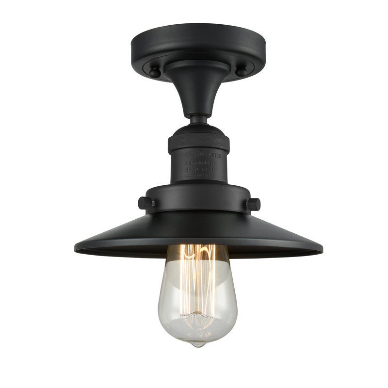 Plafonnier semi-encastré à 1 lumière de 7 po Reale, Noir mat, Ampoule non incluse, Noir mat