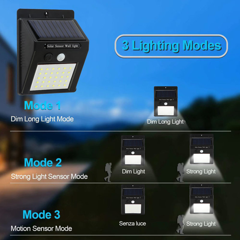 Outdoor 30LED Solar Power Motion Sensor Lights Waterproof Security Flood Light with Motion Sensor