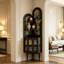 Armoire d'appoint moderne en bois massif noir-1133534394