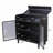 Sideboard Buffet Cabinet, Modern Black Steel Frame with Tempered Glass Doors, Flip Top &amp; Shelves | Steel | Tempered Glass