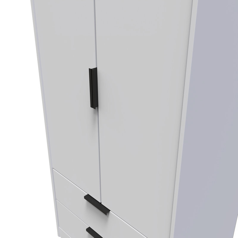 Turah Manufactured Wood Wardrobe, Grey Matt