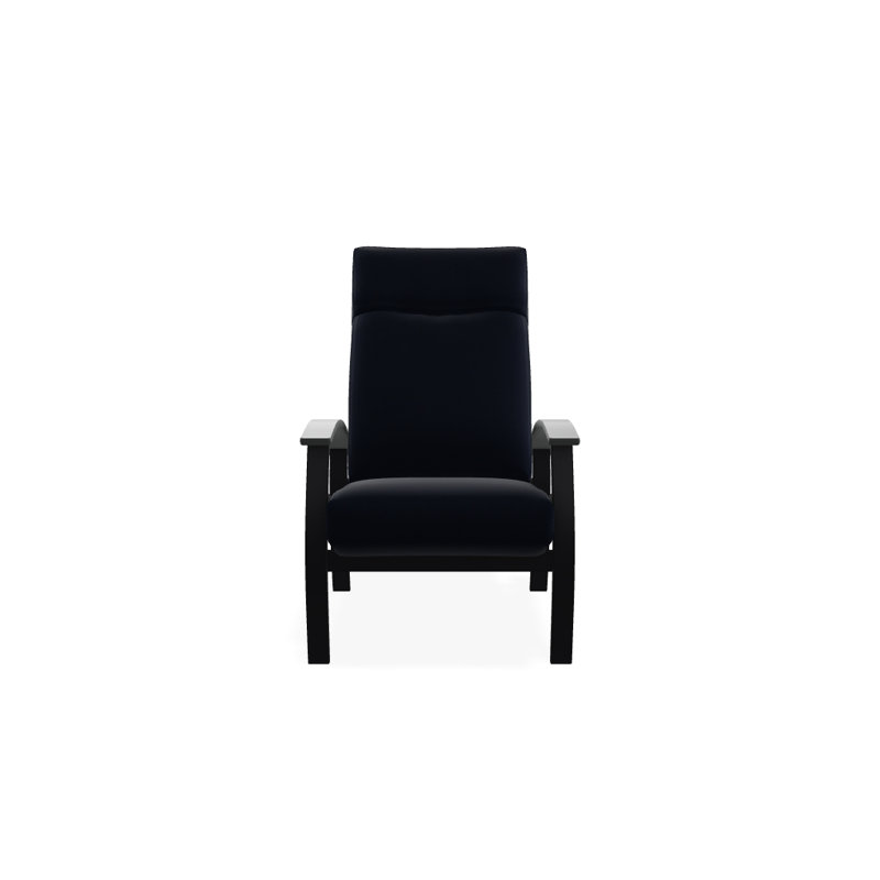 Chaise de patio inclinable avec coussins Askar, Noir texturé, Mélange indigo, Graphite classique P30