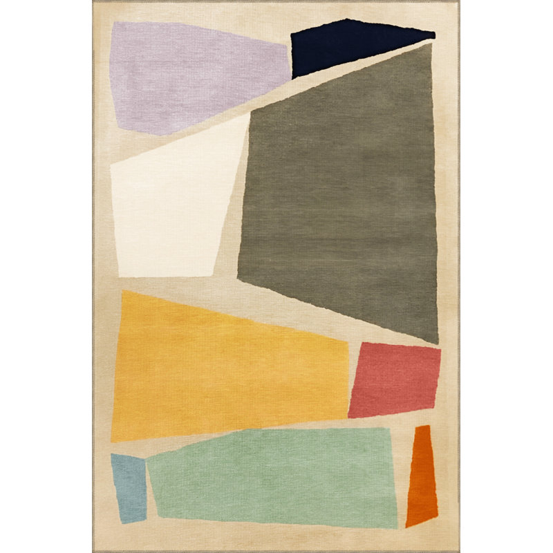 Tapis intérieur / extérieur en polypropylène tissé à la machine à motif géométrique de couleur jaune Kahan