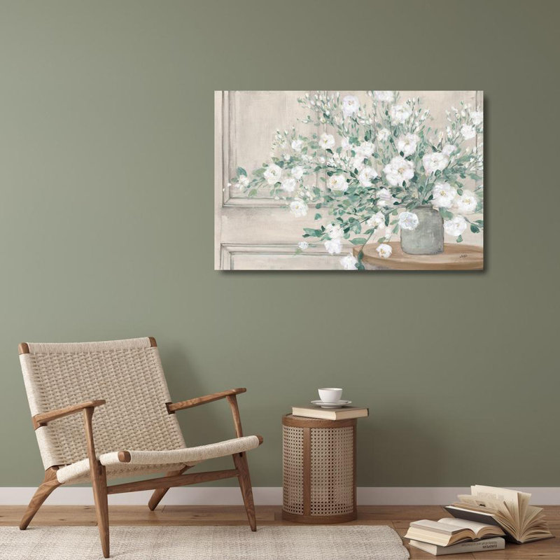 Art sur toile tendue par Red Barrel Studio® Purinton, Julia, titré: Bouquet blanc neutre, H 28 po x l 40 po