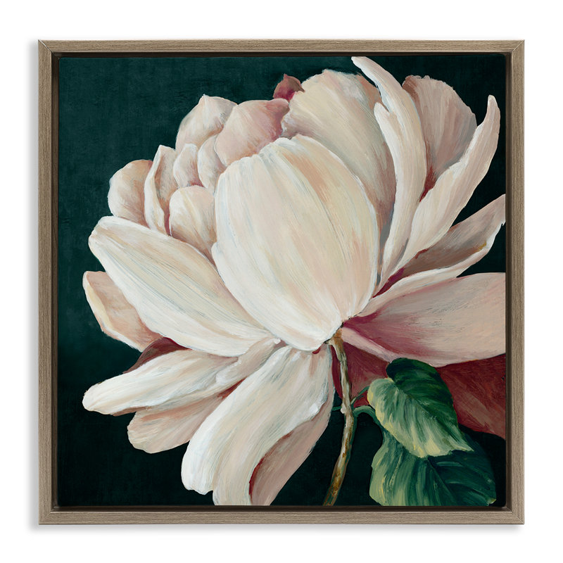Cadre flottant Heart of the Bloom, design par Alex Black, Cadre flottant orme Montalcino, H 18 po x l 18 po