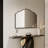26"x36" Arched Mantel Scalloped Bathroom Wall Mirror with Metal Frame for Vanity, Vintage Notched Edges Design Ideal for Fireplace, Bedroom, Living Room, Entryway Hangs Vertically-1526345181