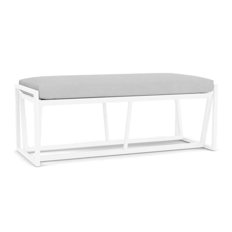 Summit Outdoor Dining Bench, White, Sandberg Dove
