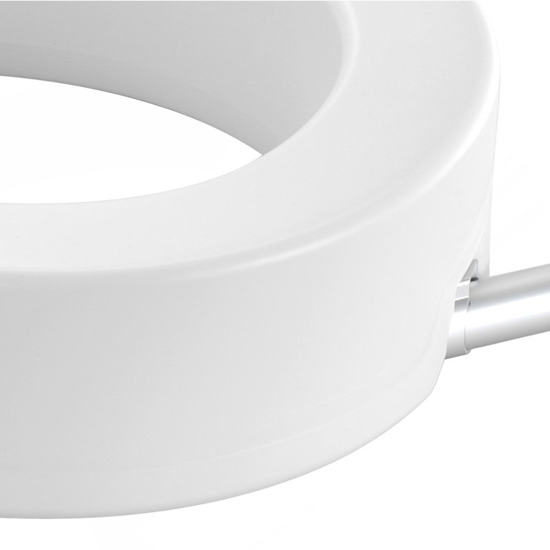 Raised Toilet Seat, 3.5" Height Raised, 300 Lbs Weight Capacity, For Standard Round Toilet, Aluminum Handrail, With EVA Armrest Padding, For Elderly, Handicap, Patient, Pregnant, Medical
