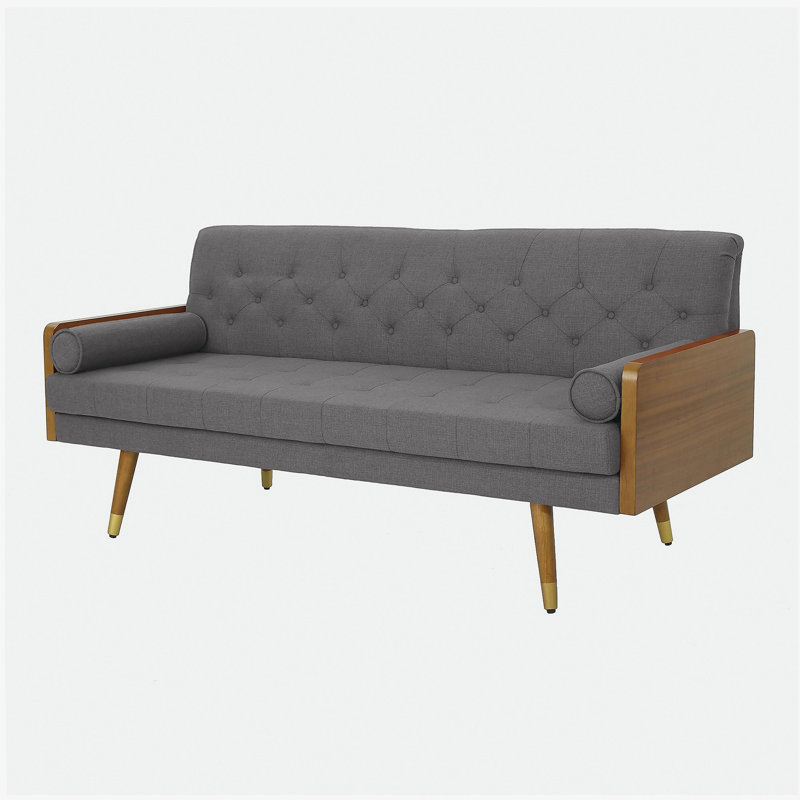 Tufted Fabric Sofa, Gray