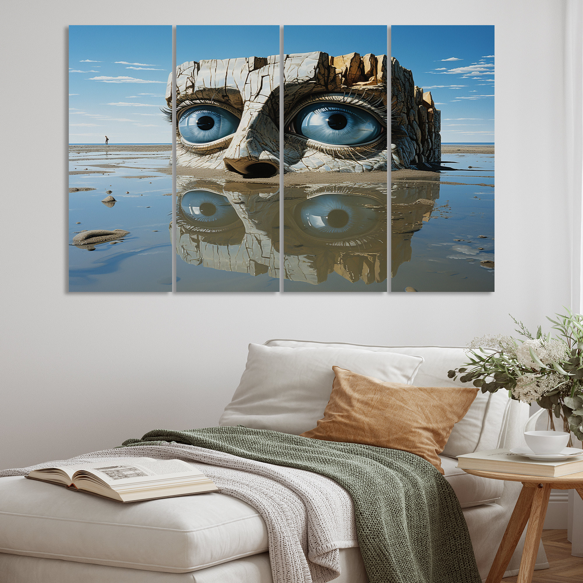 Wrought Studio™ Surreal Cube Head By On Canvas 4 Pieces Print | Wayfair