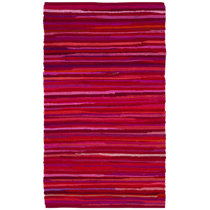 Tapis rayé en coton Nidhi, Rectangle 2 pi 6 po x 4 pi