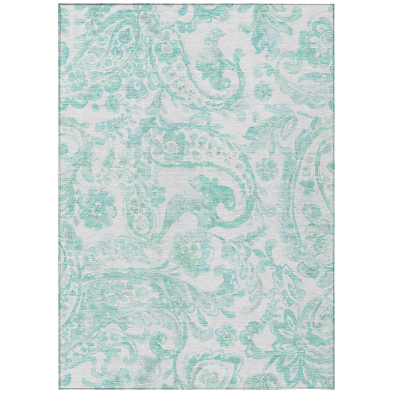 Siriyah Washable Paisley Indoor / Outdoor Rug, Rectangle 5' x 7'6"