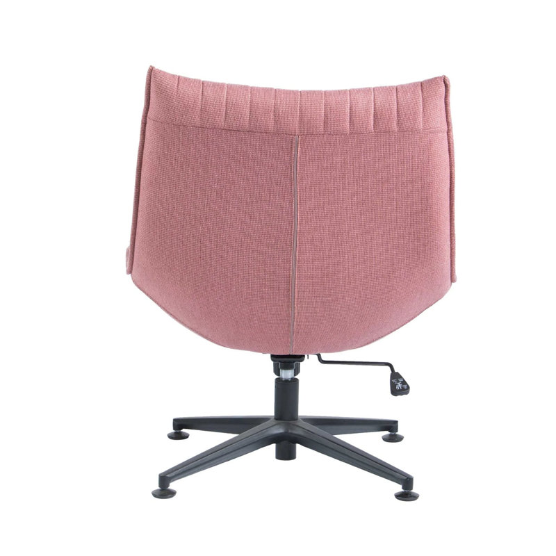Fauteuil de coiffeuse Lisa avec pieds croisés, siège rembourré en mousse confortable, dossier incurvé, capitonné, Rose