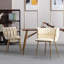 Ensemble de 2 chaises de salle à manger avec pieds dorés et structure moderne en métal doré-1944781623