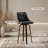 Black PU Leather Swivel Bar Stools with Tufted Back and Footrest, Set of 2