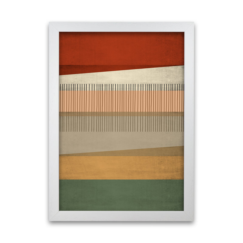 Abstract Earth Tone B - Print, 30cm H x 21cm W x 3cm D, White Frame