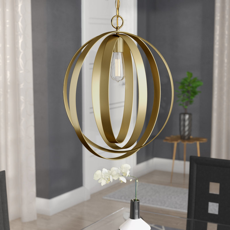 Luminaire suspendu sphère 1 lumière Genero, H 17,5 po x l 12 po x p 12 po