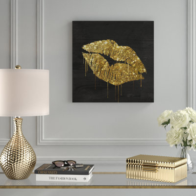 « golden lèvres », impression sur toile tendue