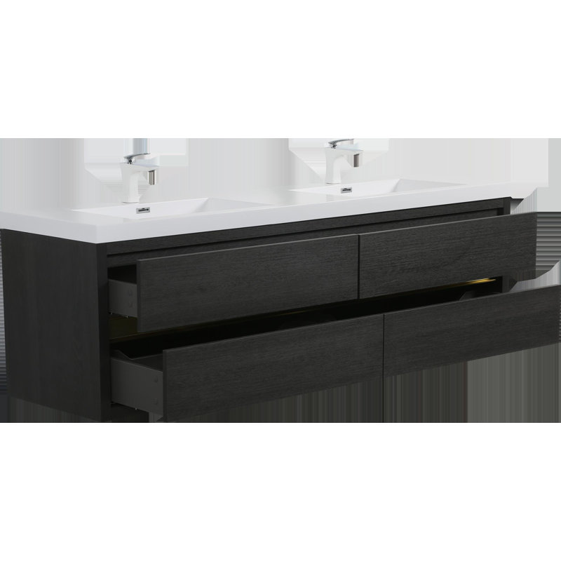 Meuble-lavabo mural 70,87 po avec lavabo
