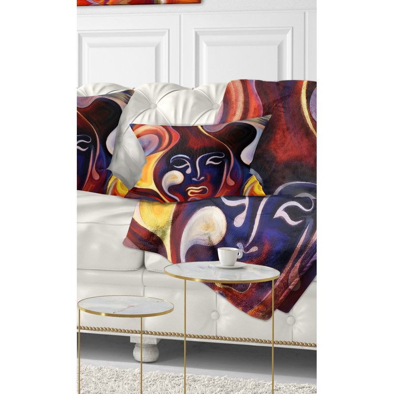 Waves of Thought - Coussin imprimé abstrait