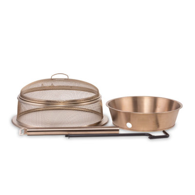 Pare-étincelles de patio en métal de 17,8 pouces de diamètre, tisonnier 2 pièces et déflecteur de chaleur TIKI® Brand
