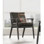 Italian Minimalist Solid Wood Ash Wood Armrests And Faux Leather Dining Chairs
