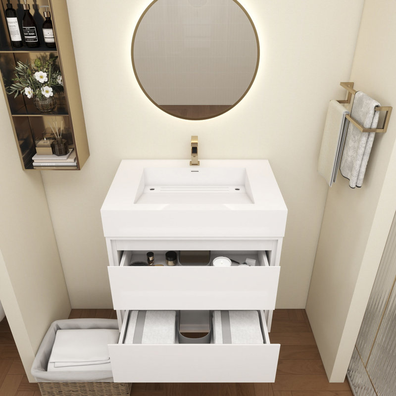 Victoria 36''Bathroom Vanity Base, Glossy White