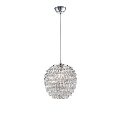Swann 1 - Light Crystal Globe Pendant