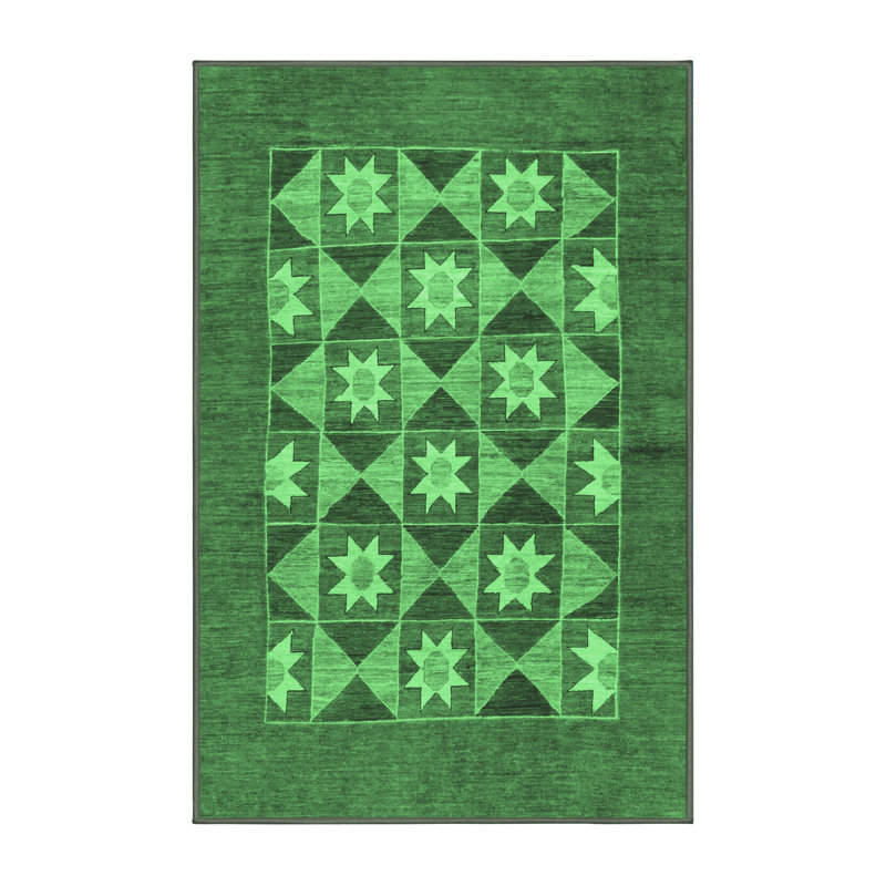 Lemaj Washable Geometric Indoor Rug, Rectangle 2' x 4'