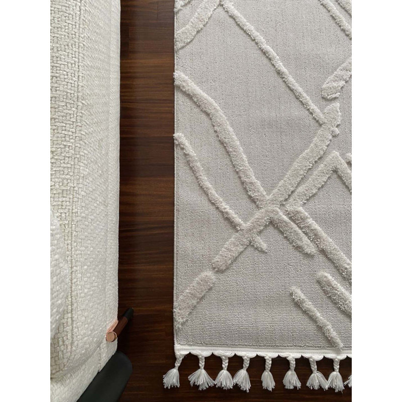 Tapis rectangulaire en coton Tilina, Rectangle 2 pi 7 po x 5 pi 11 po