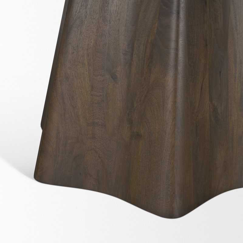 Jovani 48" Solid Light Brown Mango Wood Round Dining Table, 30"H x 60"L x 60"W, Dark Brown
