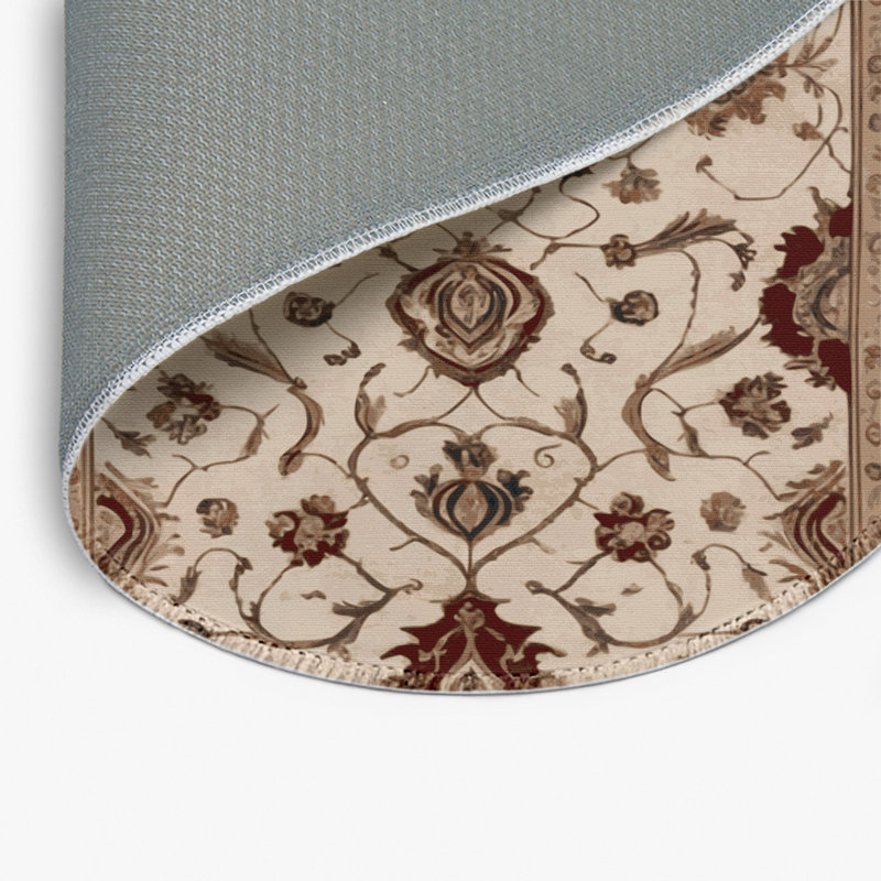 Tapis d'intérieur et d'extérieur brun français, Rond 5 pi